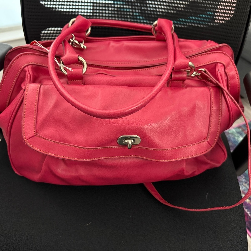 Raspberry Pink Namaste Doctors Satchel Knitting Bag